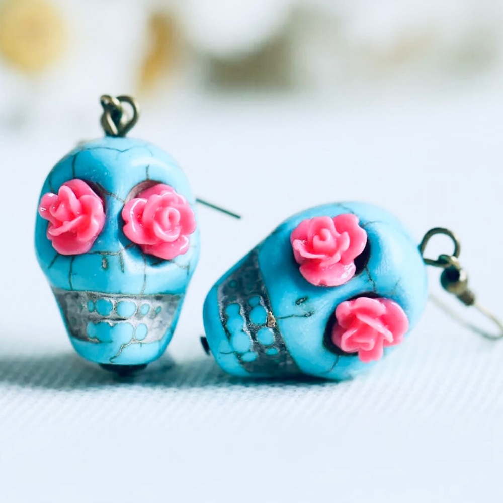 Sugar Punk Skulls Earrings. New!!